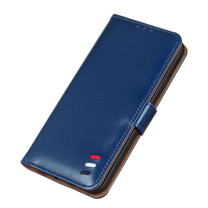 Bild 5, Xiaomi Mi 11 - Tri-Color Läder Fodral - Blå