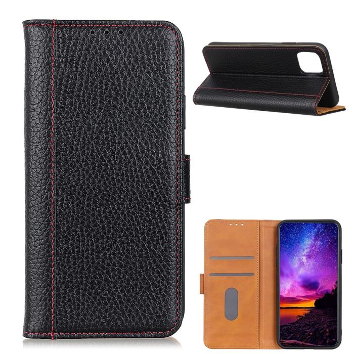 Bild 1, Xiaomi Mi 11 - Litchi Plånboksfodral - Svart