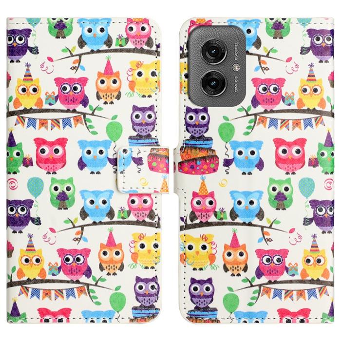 Bild 1, Motorola Moto G55 5G Fodral Med Tryck Ugglor
