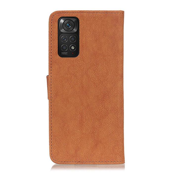 Bild 3, KHAZNEH Xiaomi Redmi Note 11 4G Fodral Split Läder Brun