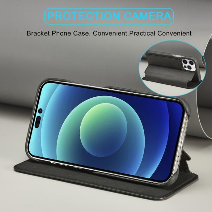 Bild 6, LC.IMEEKE iPhone 14 Plus Fodral Flip Läder Svart
