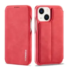 LC.IMEEKE iPhone 14 Plus Fodral Flip L&auml;der R&ouml;d