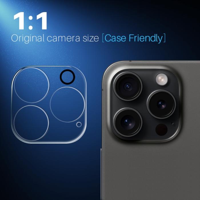 Bild 5, NORTHJO iPhone 15 Pro/15 Pro Max Linsskydd Transparent
