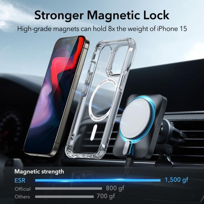 Bild 3, ESR iPhone 15 Pro Skal MagSafe Air Armor Transparent