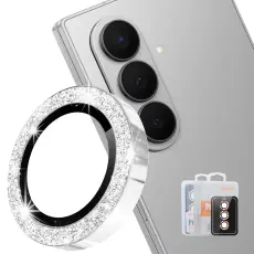 ENKAY Samsung Galaxy Z Fold 8 Ultra Linsskydd Glitter Silver