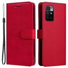Xiaomi Redmi 10 Fodral Solid Läder Röd