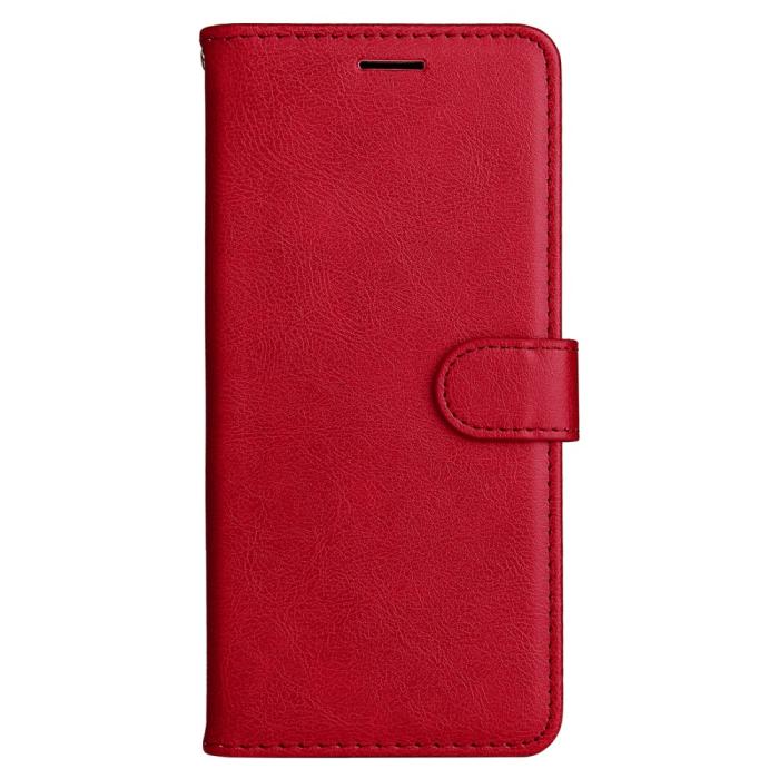 Bild 2, Xiaomi Redmi 10 Fodral Solid Läder Röd