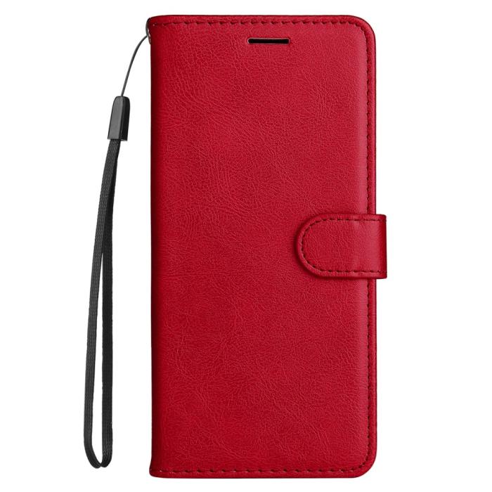 Bild 3, Xiaomi Redmi 10 Fodral Solid Läder Röd