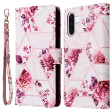 Samsung Galaxy A17 / A26 Fodral L&auml;der Marmor Rosa