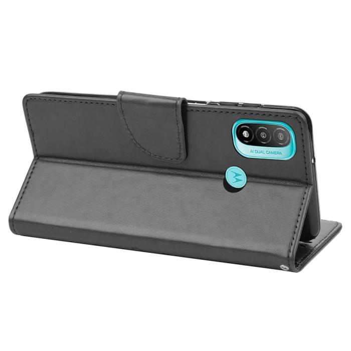 Bild 5, Motorola Moto E20 / E40 Fodral Tryckt Fjäril Textur Svart