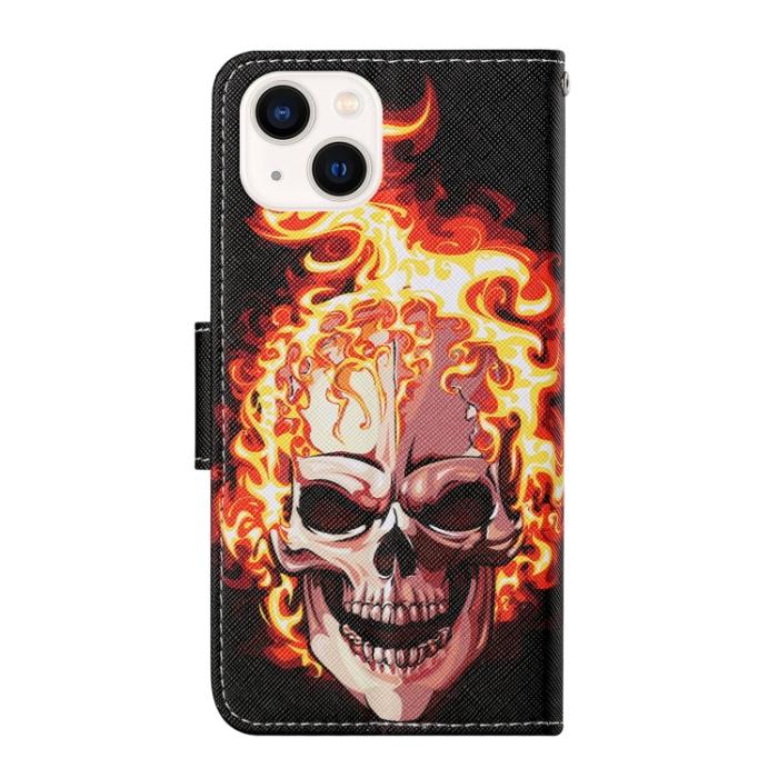 Bild 3, iPhone 14 Fodral Med Tryck Flame Skull
