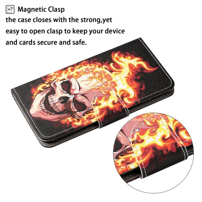 Bild 4, iPhone 14 Fodral Med Tryck Flame Skull