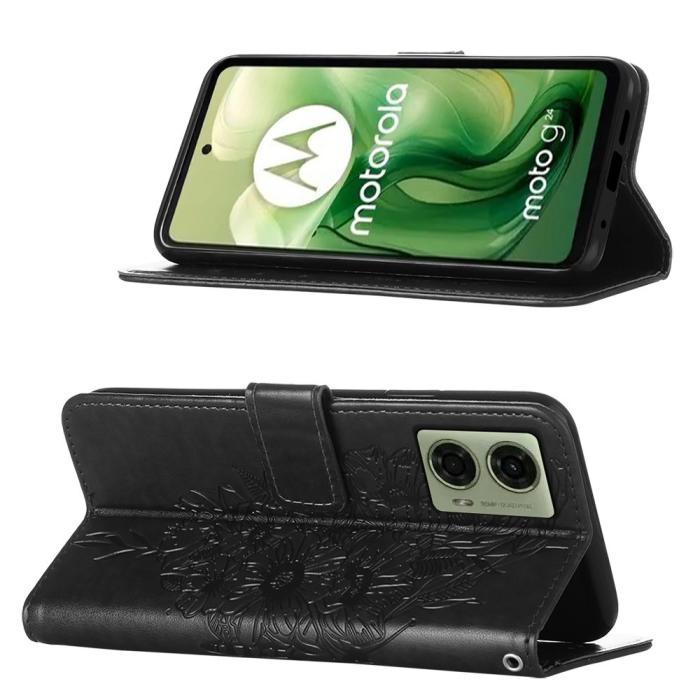 Bild 3, Motorola Moto G04 4G/G24 4G Butterfly Fodral Svart