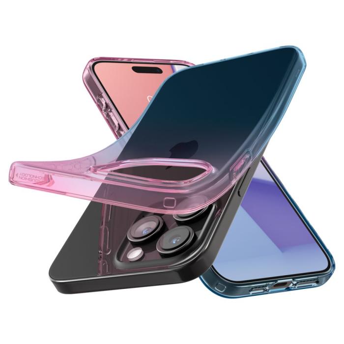 Bild 6, Spigen iPhone 15 Pro Skal Liquid Crystal Gradation Pink