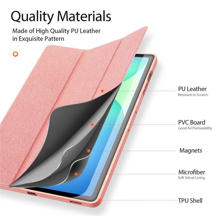 Bild 6, DUX DUCIS Galaxy Tab S10 FE Plus Fodral DOMO Tri-Fold Rosa
