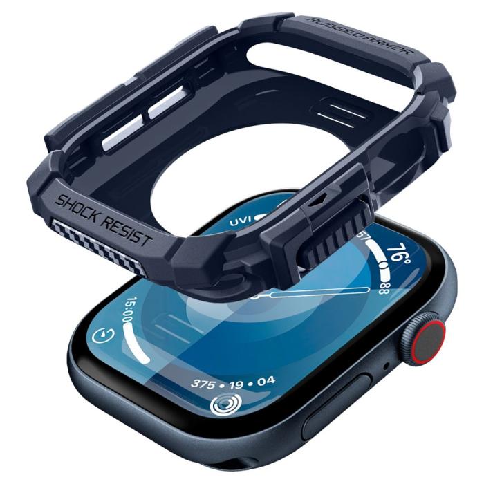 Bild 5, Spigen Apple Watch 11/10 46 mm Skal Rugged Armor Navy Blue