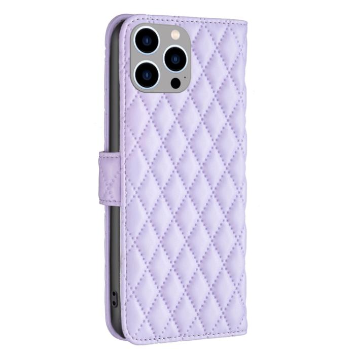 Bild 3, iPhone 15 Pro Max Fodral Diamond Läder Lila