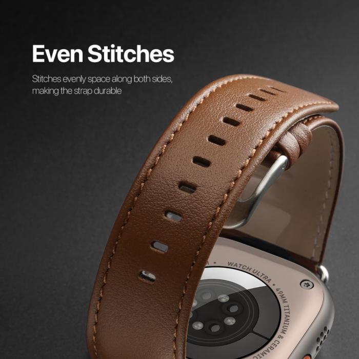Bild 6, DUX DUCIS Apple Watch 42/44/45/49 mm Armband Äkta Läder