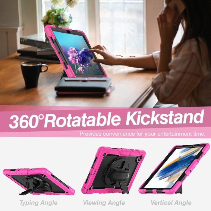 Bild 2, Galaxy Tab A8 10.5 Skal Shockproof Hybrid Kickstand Strap