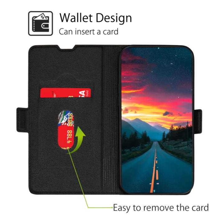 Bild 3, Motorola Moto G73 5G Fodral Slim Läder Svart