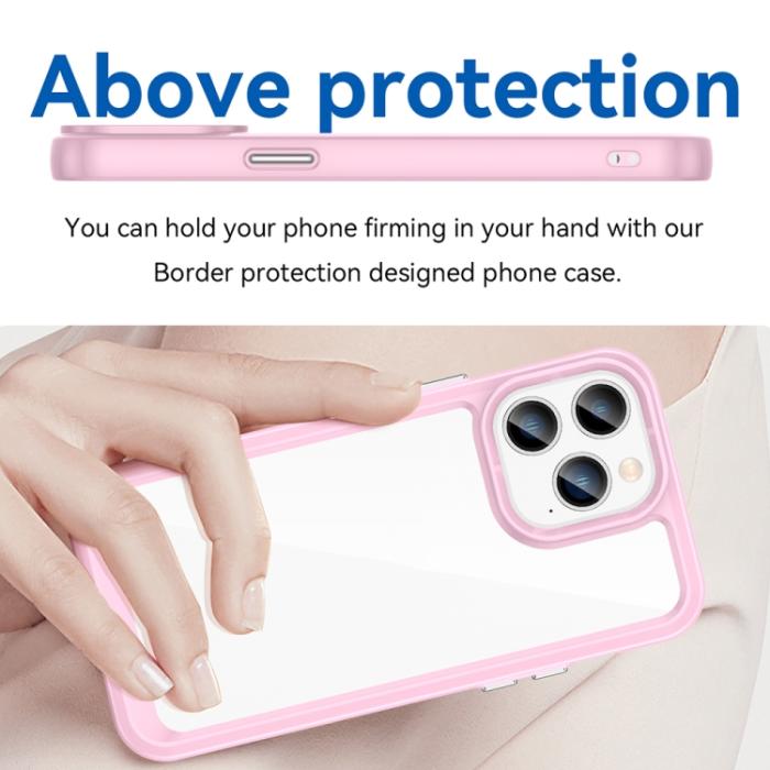 Bild 4, iPhone 14 Pro Max Skal Akryl/TPU Transparent/Rosa