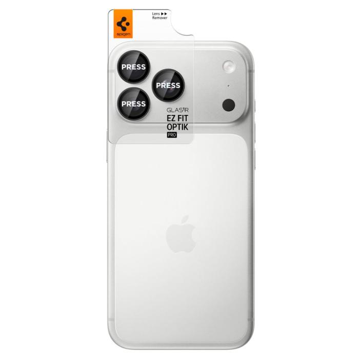 Bild 2, Spigen iPhone 18 Pro/18 Pro Max 2-PACK Linsskydd Optik Pro GLAS.tR 'Ez Fit'