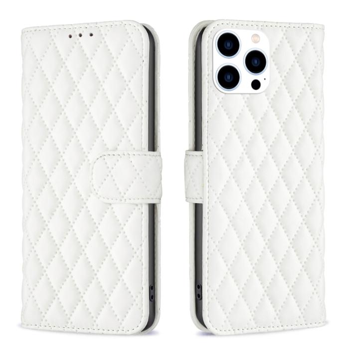 Bild 1, iPhone 15 Pro Fodral Diamond Läder Vit