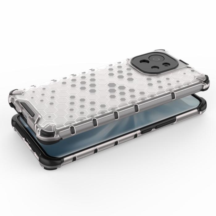 Bild 3, Xiaomi Mi 11 - Armor Honeycomb Textur Skal - Vit