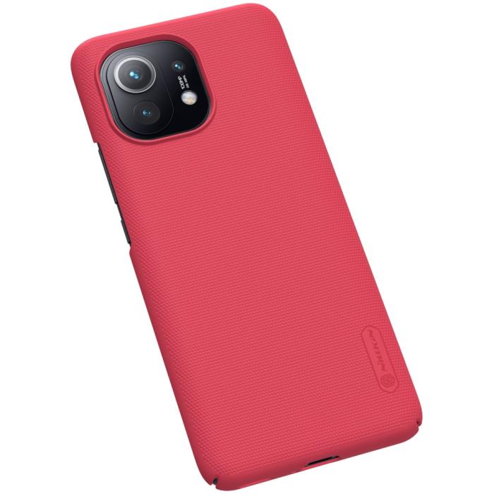 Bild 5, Xiaomi Mi 11 - NILLKIN Frosted Shield Matt Skal - Röd