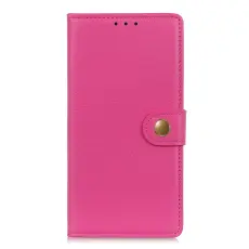 iPhone XS Max Fodral Solid Läder Magnetisk Mässing Rosa