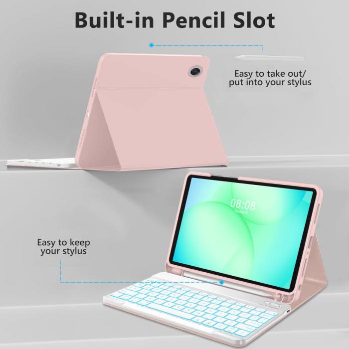 Bild 4, Tech-Protect Galaxy Tab A11 Plus/A9 Plus Fodral SC Tangentbord Rosa