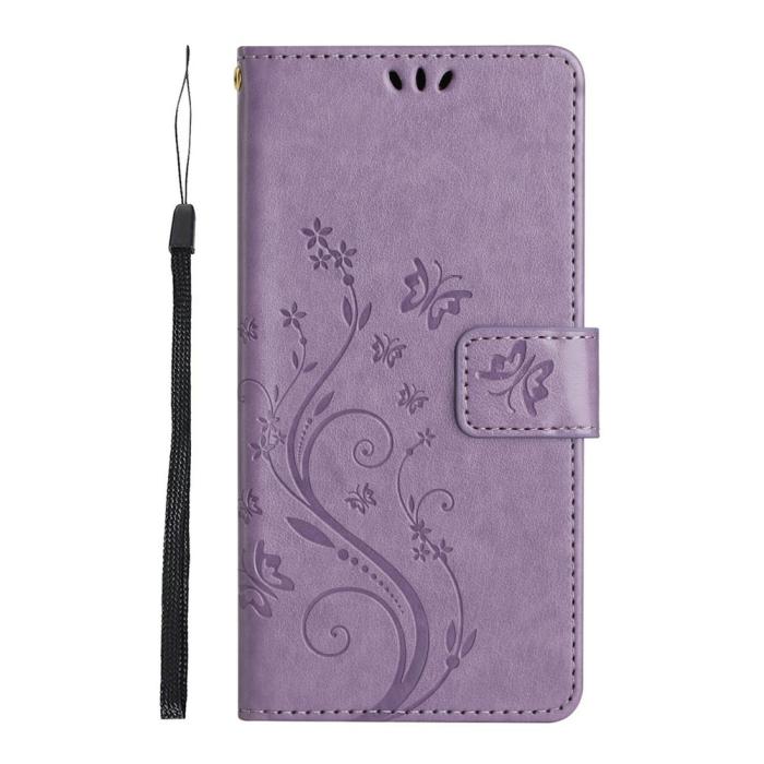 Bild 5, Samsung Galaxy A27 5G Fodral Blommor/Fjärilar Lila