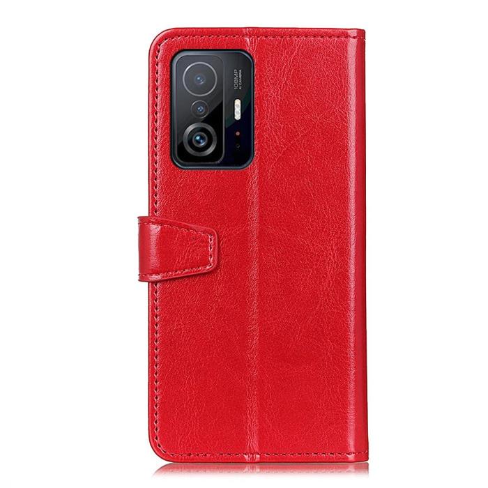 Bild 3, Xiaomi 11T / 11T Pro Fodral Läder Röd