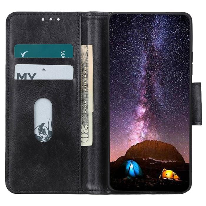 Bild 2, iPhone 15 Fodral Crazy Horse Folio Svart