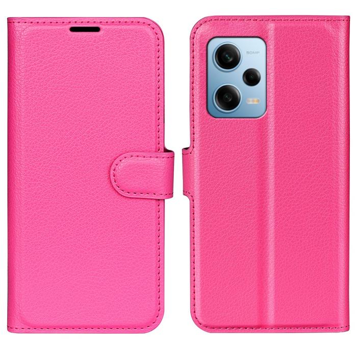 Bild 1, Xiaomi Redmi Note 12 Pro 5G Fodral Litchi Läder Rosa