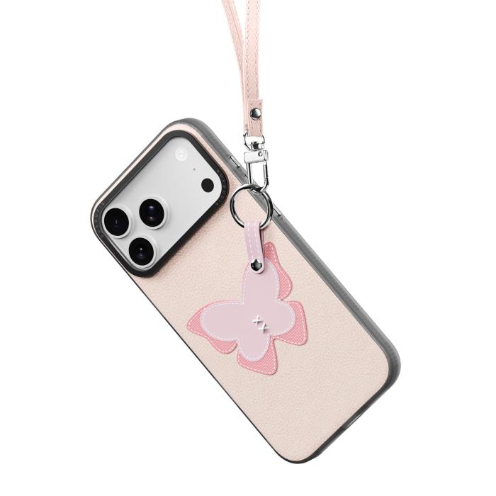 Bild 3, DUX DUCIS iPhone 17 Pro Max Skal PU-Läder Fjäril Ljus Rosa