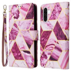 Samsung Galaxy A17 / A26 Fodral L&auml;der Marmor Lila
