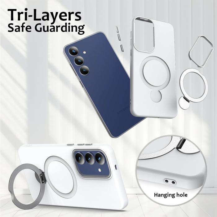 Bild 6, Samsung Galaxy A56 5G Skal MagSafe Kickstand Hybrid Vit