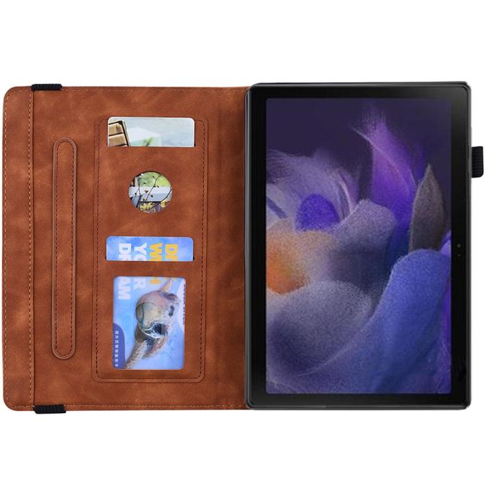 Bild 4, Samsung Galaxy Tab A8 10.5 (2021) Fodral Tryckt Flower Brun