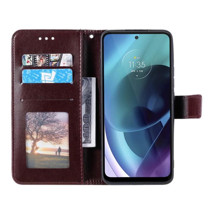 Bild 4, Motorola Moto G71 Fodral Mandala Läder Brun