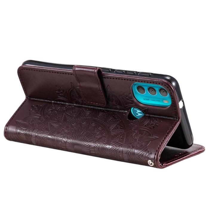 Bild 6, Motorola Moto G71 Fodral Mandala Läder Brun