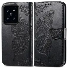 Xiaomi 14T Fodral Med Fj&auml;ril Tryck Svart