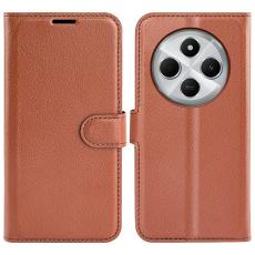 Xiaomi Redmi 14C Fodral Litchi L&auml;der Brun