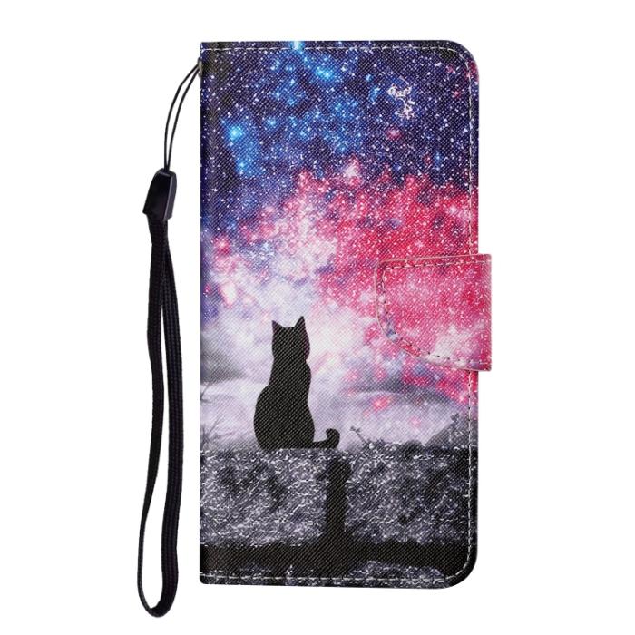 Bild 2, iPhone 14 Fodral Med Tryck Galaxy Katt