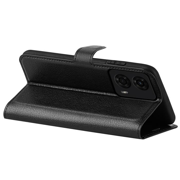 Bild 4, Motorola Moto G04 4G/G24 4G Fodral Litchi Läder Svart