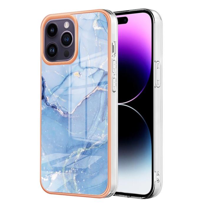 Bild 1, iPhone 16 Pro Max Skal TPU Marmor Blå