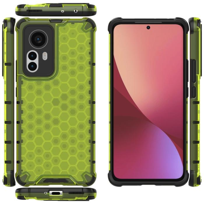 Bild 6, Xiaomi 12 Pro Skal Hybrid Honeycomb Grön