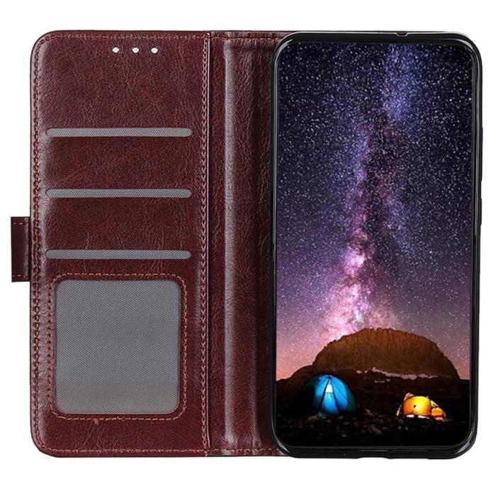 Bild 2, Samsung Galaxy S24 Fodral Crazy Horse Läder Brun