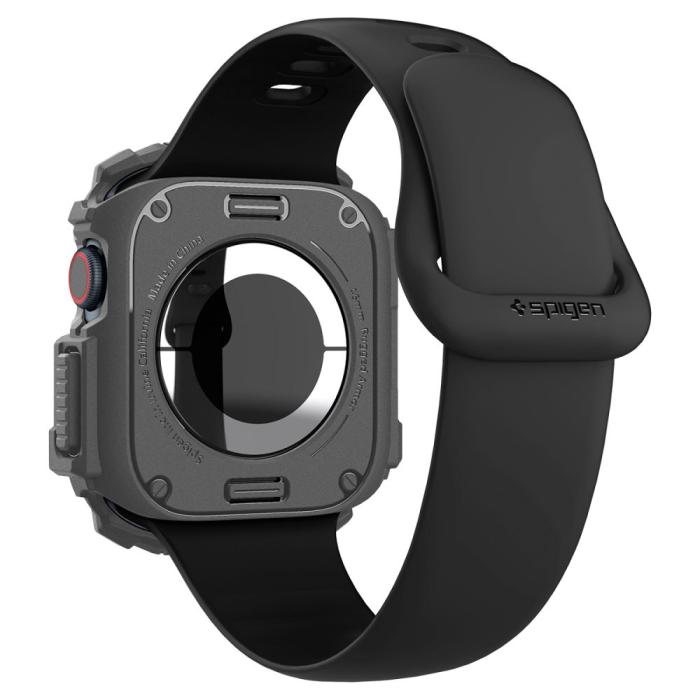 Bild 4, Spigen Apple Watch 11/10 46 mm Skal Rugged Armor Mörk Grå