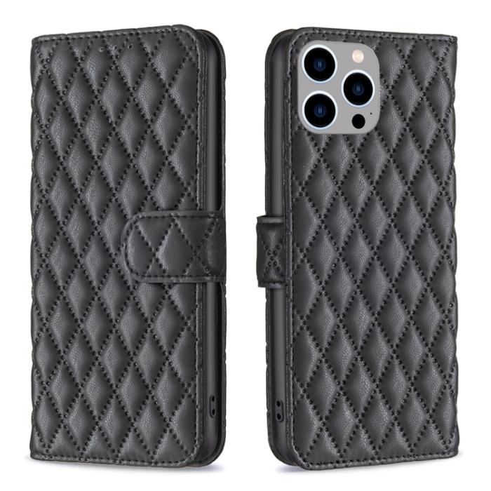 Bild 1, iPhone 15 Pro Max Fodral Diamond Läder Svart